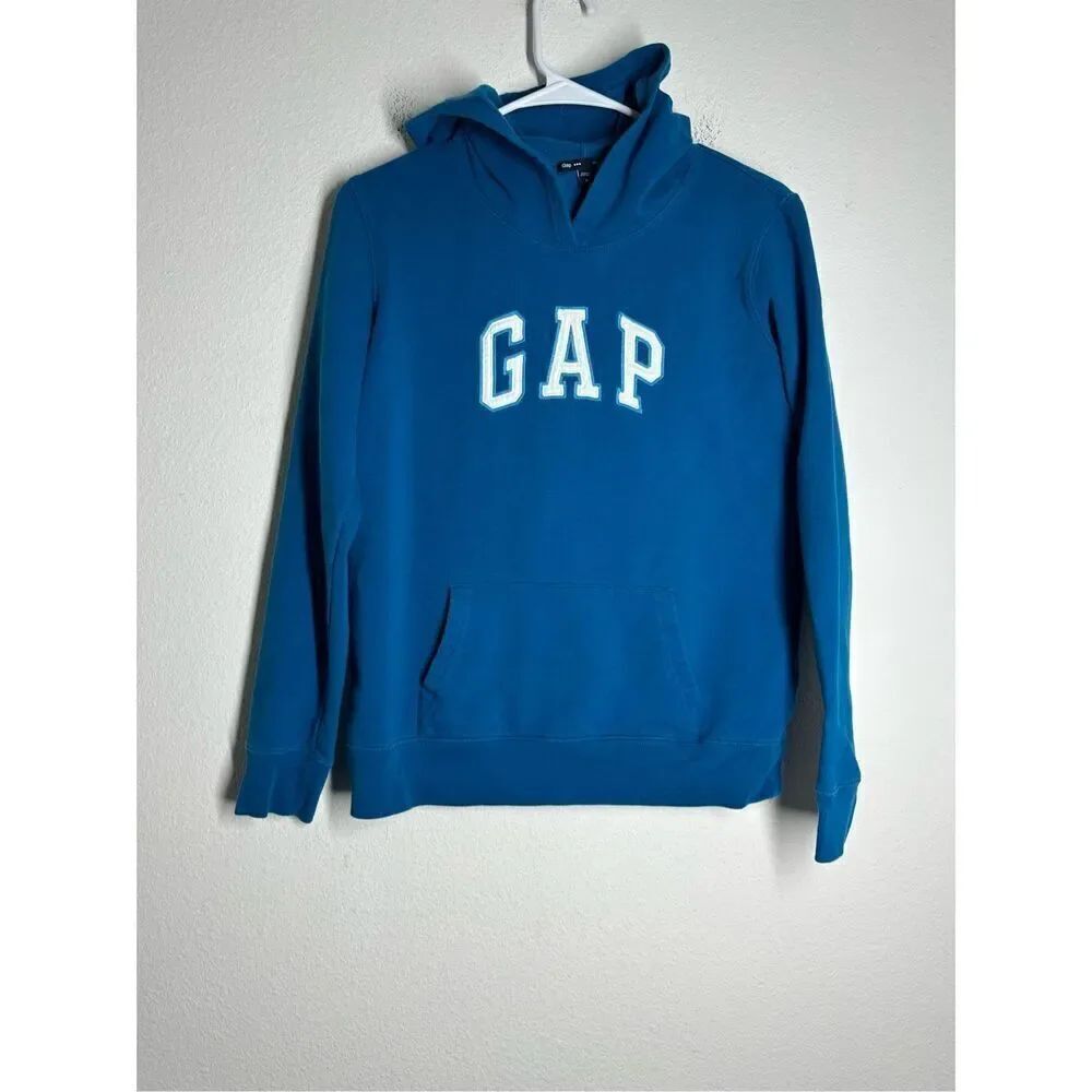 GAP Women’s Hoodie Cotton Blend Blue White Size S